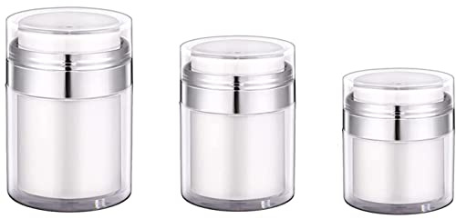 2PCS 100ML Cosmetic Jar Vacuum Bottle,Airless Pump Jar Empty Refillable Cream Dispenser Bottle Portable Moisturiser Container Cosmetic Container (1PCS 100ML)