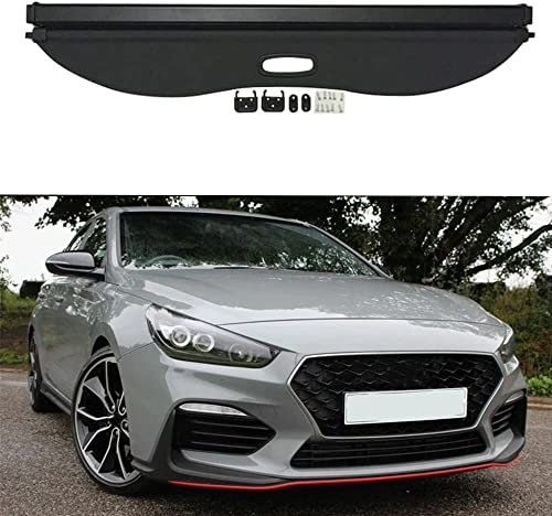 LOREC Auto Einziehbare Hintere Kofferraum Hutablage FüR Hyundai i30 Hatchback 2009-2019, Hintere Kofferraum Hutablage Schattenschutz PrivatsphäRe Vorhang ZubehöR