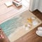 Strand Seestern Badematten für Badezimmer, weicher saugfähiger Badteppich, rutschfester Bodenteppich, Teppiche für Küche, Badezimmer, Wäsche, Schlafzimmer, Wohnzimmer, Dekoration