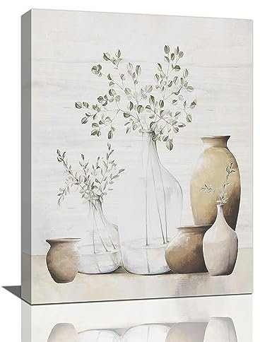 remzoke Kunstdruck auf Leinwand, Botanische Vase, 40,6 x 30,5 cm, modernes Badezimmer, Küche, Wohnzimmer, Heimdekoration