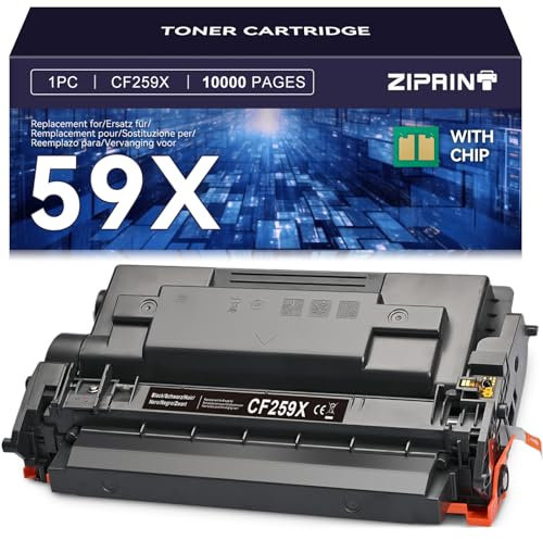 ZIPRINT (Mit Chip CF259X 59X Toner Kompatibel für HP 59X CF259X 59A CF259A Toner für hp Laserjet pro MFP m428dw m428fdn m428fdw m428 hp Laserjet pro m404dn m404dw m404n m404 m304 (1 Schwarz)