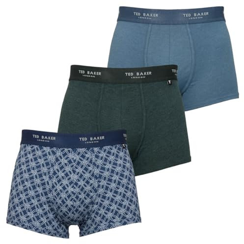 Ted Baker Herren-Boxershorts Dreierpack - Skarabäus/Teal/Seilkette Navy - XL