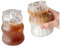 Naisicatar 2pcs klare Glasbecher, 530 ml Ripple Trinkgläser Tassen, Eiskaffee -Glas -Tassen Vintage -Glaswaren für Saftwasserbier