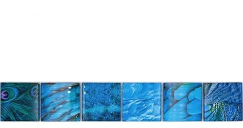 Mosaik Borde Bordüre Glasmosaik Tierwelt BIRD Hellblau Dunkelblau MOS78BOR-W78