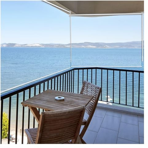 PHLEPS Patio Transparent Roller Blinds,Outdoor Clear Vinyl Roller Shades,HD Rainproof Roll Up Curtain,Waterproof, Windproof, For Garden, Door, Pergola, Easy To Pull Down & Up (Color : Clear, Size :