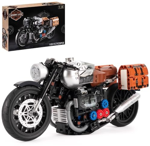 Lukie Technik Motorrad Bausatz, 925 Teile Klemmbausteine Motorrad 1:8 Modellbausatz, Kompatibel mit Technik BMW R NineT