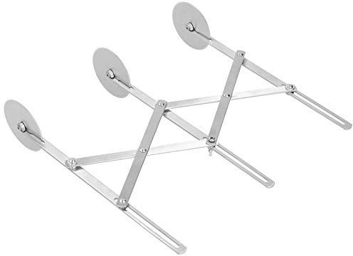 Cortador de Masa, Divisor de Masa de Acero Inoxidable de 3/5/7 Ruedas, Cortador de Pizza Expandible Cortador para Hornear Cortador de Repostería para Galletas Divisor (3 Ruedas)