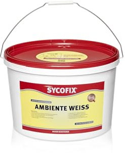SYCOFIX Ambiente weiß 12,5 Liter, Raumfarbe, Wandfarbe, gute Deckkraft, Innenfarbe Weiß, Supermatt