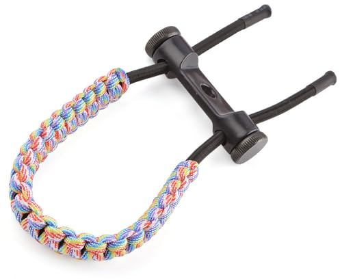 Bogenschießen Handgelenkschlaufe Einstellbare Compound-Bogen Handgelenkschlaufe Verdicktes Nylon-Seil Schießen Handgelenkschlaufe Jagd-Zubehör (1, bunt)