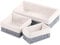 OUTBROS Handmade Storage Basket, Wicker Decoration Trays With Liner, Woven Boxes Used for Shelf, Bathroom, Paper Rope, 3-Pack, Grey
