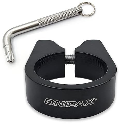 ONIPAX Diebstahlsichere Fahrrad-Sattelstützenklemme, Aluminiumlegierung, 31,8 mm, Schwarz (31,8 mm)