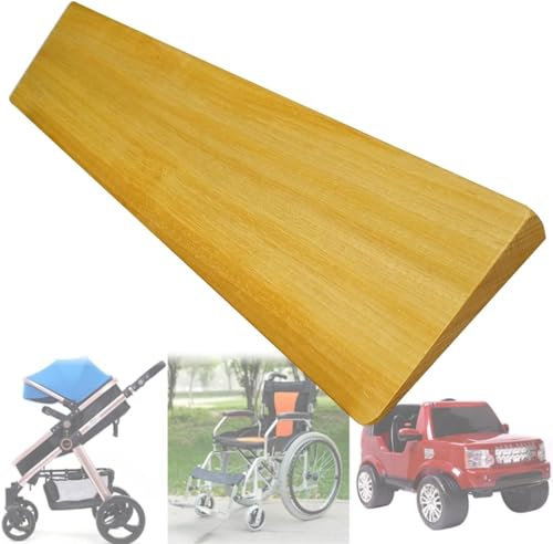 Türschwellenrampe Aus Holz,Tragbare Bordsteinkanten Rampe 1-5cm Hoch, Leichte Schwellenrampe Für Türöffnung, Roller, Fahrrad, Garage-70x13x2.5cm