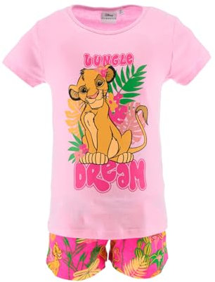 Disney Le Roi Lion Pyjama pour Fille, Ensemble T-Shirt et Short Simba Design 2 Pièces pour Fille, Cadeau pour Fille, Taille 3 Ans, Rose