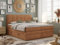 MKS MEBLE King Boxspringbett Orange 180x200, Polsterbett 180x200 mit Bettkasten, Bett 180x200 mit Multipocket-Matratze H4, Boxspringbett 180x200 mit Kopfteil und Topper - H4 Orange Struktur - Luka