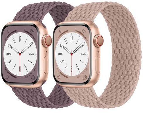 Joehwerr Correa trenzada Solo Loop sin hebilla para Apple Watch de 38 mm, 40 mm, 41 mm, 42 mm, 44 mm, 45 mm, 49 mm, correa deportiva de nailon suave y ligera para iWatch Series 9, 8, 7, 6, 5, 4, 3, 2,