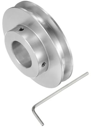 Kozelo Polea de Correa en V - [20 mm de Diámetro Interior x 60 mm de Diámetro Exterior] Polea de Transmisión de Aleación de Aluminio con Ranura en V para Correa Redonda de PU de 6 mm