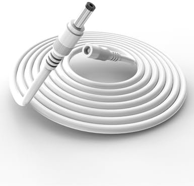 Tonton 3Meter Echo Verlängerungskabel 12V 1.25A für Alexa Dot (3. 4. Generation), mit Uhr, Kids Edition, Show 5, Spot, Fire TV Cube, 15W (Weiß, 20AWG)