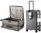 Koffer Trolleys Leicht ABS+ PC Handgepäck Hartschalen-Koffer Trolley Rollkoffer Reisekoffer Erweiterbar, TSA, 4 Rollen, L-70CM, Grau