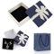 2 Stück Schmuck Geschenkbox, Geschenkbox mit Deckel, Geschenkkarton mit Schleife, für Kette, Ring, Ohrringe (Blau)
