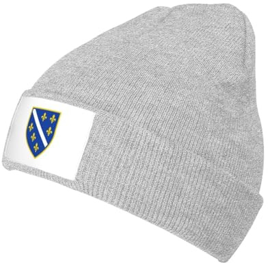 56 Beanie Mütze Flagge Von Bosnien Und Herzegowina (1992-1998) Strickmütze Klassische Wintermütze Bequeme Cuffed Hats Für Fischen Travel Running