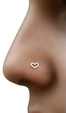 ⊹⊱ ✿ AUSGESTANZTES SILBERNES MINI HERZ - NASENSTECKER ✿ ⊰⊹ kleiner Nasenstecker, Piercing, Nase, Nasenpiercing, Herz, Edelstahl, Chirurgenstahl