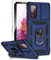 Xzmysxg Funda para Samsung Galaxy S20 FE con Protector Pantalla, Carcasa Cubierta de cámara Deslizante Proteger 360 Full Protección Anillo Soporte Bumper Case para Samsung S20 FE, Azul