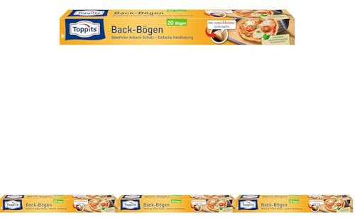 Toppits Backpapier-Bögen, Rutschfeste Unterseite, FSC zertifiziert, 1 x 20 Stück (Packung mit 4)