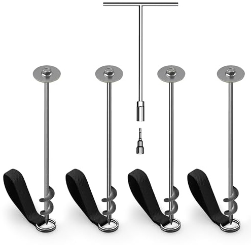 Jumpflex - PRO Trampoline Anchor Kit, Heavy Duty Ground Anchor Metal Stakes Set