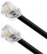 HAWAKA Telefonkabel RJ11, Telefon RJ11 Modulares Kabel 6P4C Westliches Kabel RJ11-6P4C auf RJ11-6P4C Stecker Flachkabel Telefonbuchse Modem Router Fax ISDN DSL VDSL Internet Schwarz (2 meter)