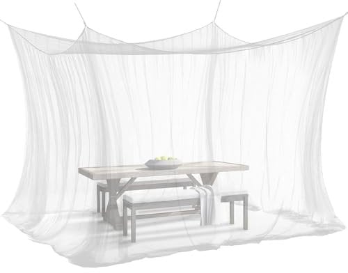ELEGANCIO Mosquitera para Interior y Exterior, 300 x 300 x 250 cm, 220 Malla, para Exterior e Interior, para Tienda de campaña, Caravana, Color Blanco