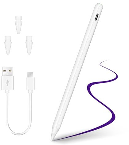 Xahpower Penna stilo per iPad 2018-2024, Palm Rejection Pencil per iPad Pro 11/13 M4, iPad Air 11/13 M2, iPad Pro 11/12,9, iPad 10/9/8/7/6th, iPad Air 5/4/3a, iPad Mini 6/5