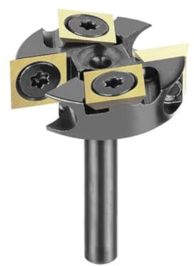 YANSYUAN Carbide Insert CNC Spoilboard Surfacing Router Bit 1/4 Inch Shank 1-1/10.2 cm Cutting Diameter, Surfacing Slab Flattening for Woodworking with ATS Coating