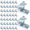 50 Pcs 1/4 x 20 Beam Clamp Steel Screw in Hooks for Flanges, Threaded Rod Wire Ring with Harden Point Screws, Heavy Duty Beam Clamp for Pipe Cable Theatre Lighting Woodworking Tool