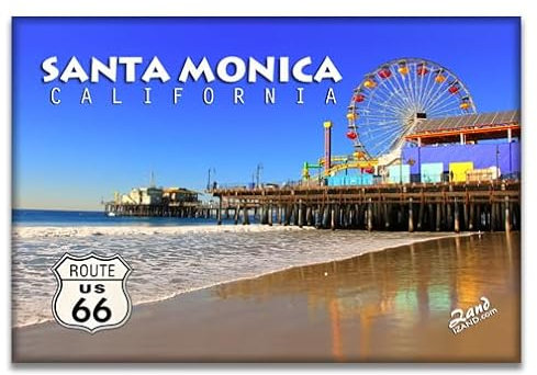 Santa Monica Pier Kühlschrankmagnet, Los Angeles California, 5,1 x 7,6 cm, Reise-Souvenir