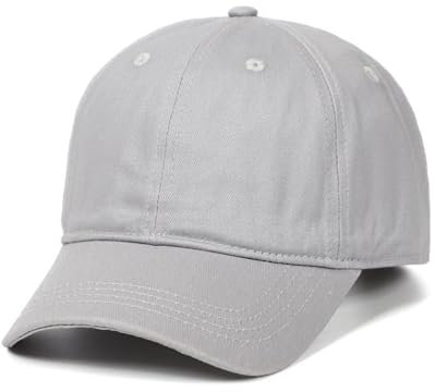 TUANMOZI 20 Farbe Snapback Cap Junge Mädchen Baseballcap 100% Baumwolle Kappe Einfarbig Sonnenschutz Sonnenhut Outdoor Basecap Einstellbar Baseballkappe Kinder (DE/NL/SE/PL, Numerisch, 47, 54, Grau)