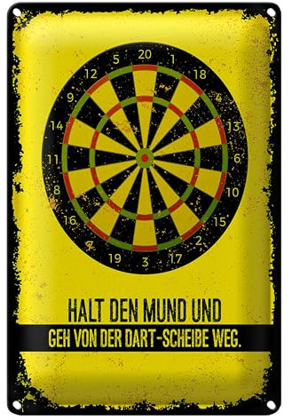 Lustiges Blechschild | Dart-Scheibe | Humorvolle Deko für Zuhause | 20 cm x 30 cm