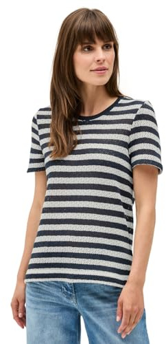 Damen Gestreiftes Ajour T-Shirt