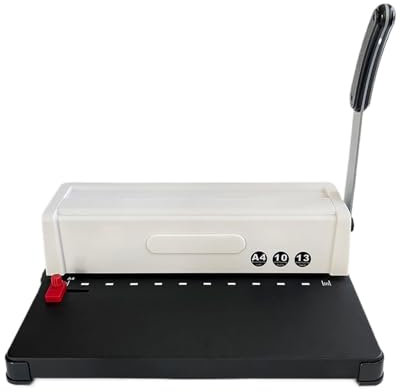 Lochbinder Bindemaschine for Stanzen von 12 Blättern, leicht zu stanzen, 10 quadratische Löcher, passend for Briefformat A4 A3, Buchbinder for Akten, Schule Arbeitssparend