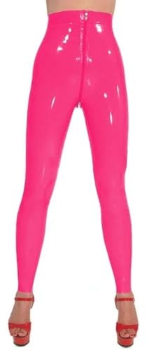 ERFSQIYALHJ Sexy Leggings Aus Glänzendem PVC Mit Hoher Taille Und Reißverschluss Im Schritt
