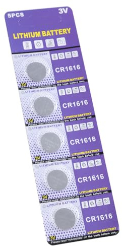 5Pcs 3V CR1616 Lithium Button Battery Coin Cell Button Watch Batteries For Toy Clock Remote Control Calculators Portable Electronics Batteries