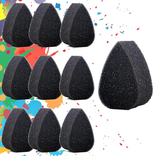 Ousuwo 10 Stück Gesichtsbemalungsschwämme – hochdichte Make-up-Schwämme für professionelle und Anfänger-Kunstwerke, ideal für Halloween, Weihnachtsfestivals, Erwachsene, Körperbemalung
