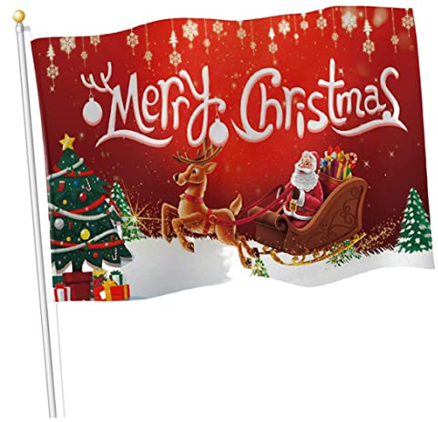 Drapeau de noël joyeux noël bannière de traîneau du père décoration