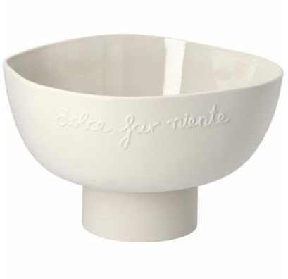 Räder Schale auf Fuß „Dolce far niente“ – Schale aus Steinzeug – Cucina Italiana Kollektion – Beige & Grün – Dekorative Obstschale & Centerpiece | Cucina Italiana Kollektion, Dekorative Obstschale