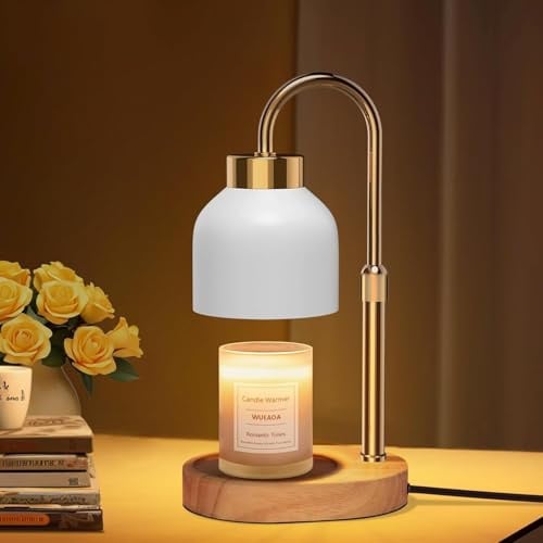 seenlast Kerzenwärmer Lampe, Candle Warmer Lamp with Timer Electric Adjustable Height Candle Dimmable Wax Warmer Lamp Jar Candles with 2 Bulbs for Home Decor & Office