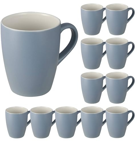 San Ignacio Juego de tazas 340ml porcelana Bone 8,3x5,7x10,2cm, set de 12
