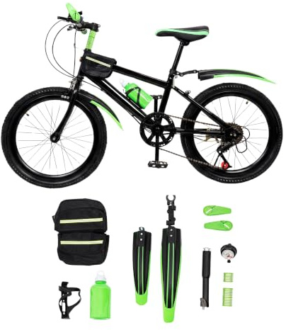 EGBNSY Fahrrad Kinder, Mountainbike 20 Zoll Kinderfahrrad, 7 Gang Kinderfahrrad für Jungen und Mädchen mit Trinkflasche, Kompassglocke Fahrrad für Kinder, Fahrrad Kinder ab 4 Jahrefür Kinder