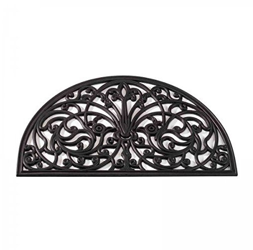 Smart Garden Half Moon Rubber Victorian Cast Iron Style Door Mat Black Doormat