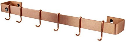 Enclume, Brushed Copper Handcrafted 24 Utensil Bar Wall Rack