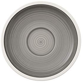 Villeroy und Boch Manufacture Gris Untertasse, 16 cm, Premium Porzellan, Grau