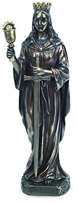 Art Deco Home - Dekofigur HEILIGE BARBARA, Kunstharz, 20 cm - 11619SG